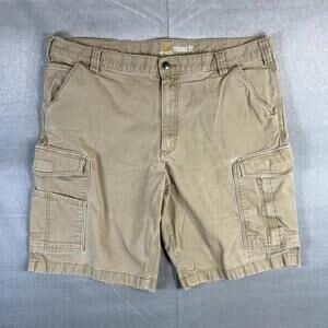 Carhartt Rugged Flex Cargo Shorts Mens 42 Tan Relaxed Fit Canvas Work 103542